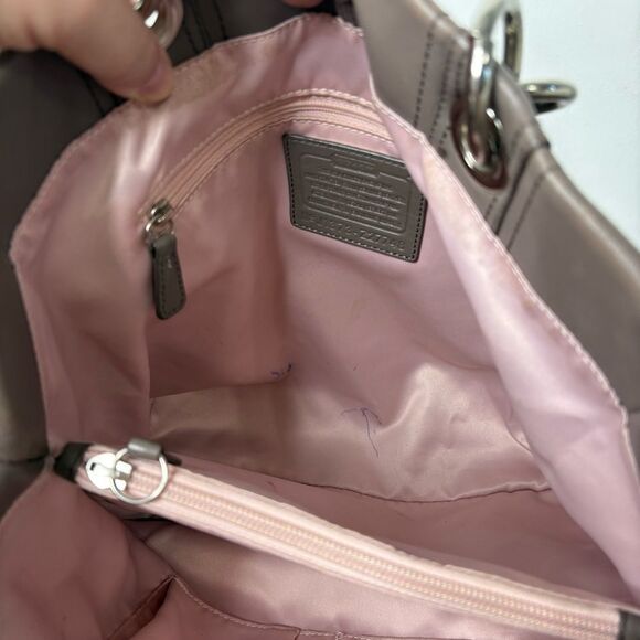 Coach Hampton Leather Turnlock NS Tote Z27748 Dark Grey North South Shoulder Bag - Picture 11 of 11